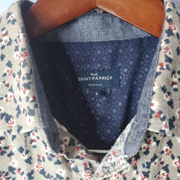 Rue Saint-patrick Button Shirt Men Size L  Desing In Montreal - Picture 2 of 5